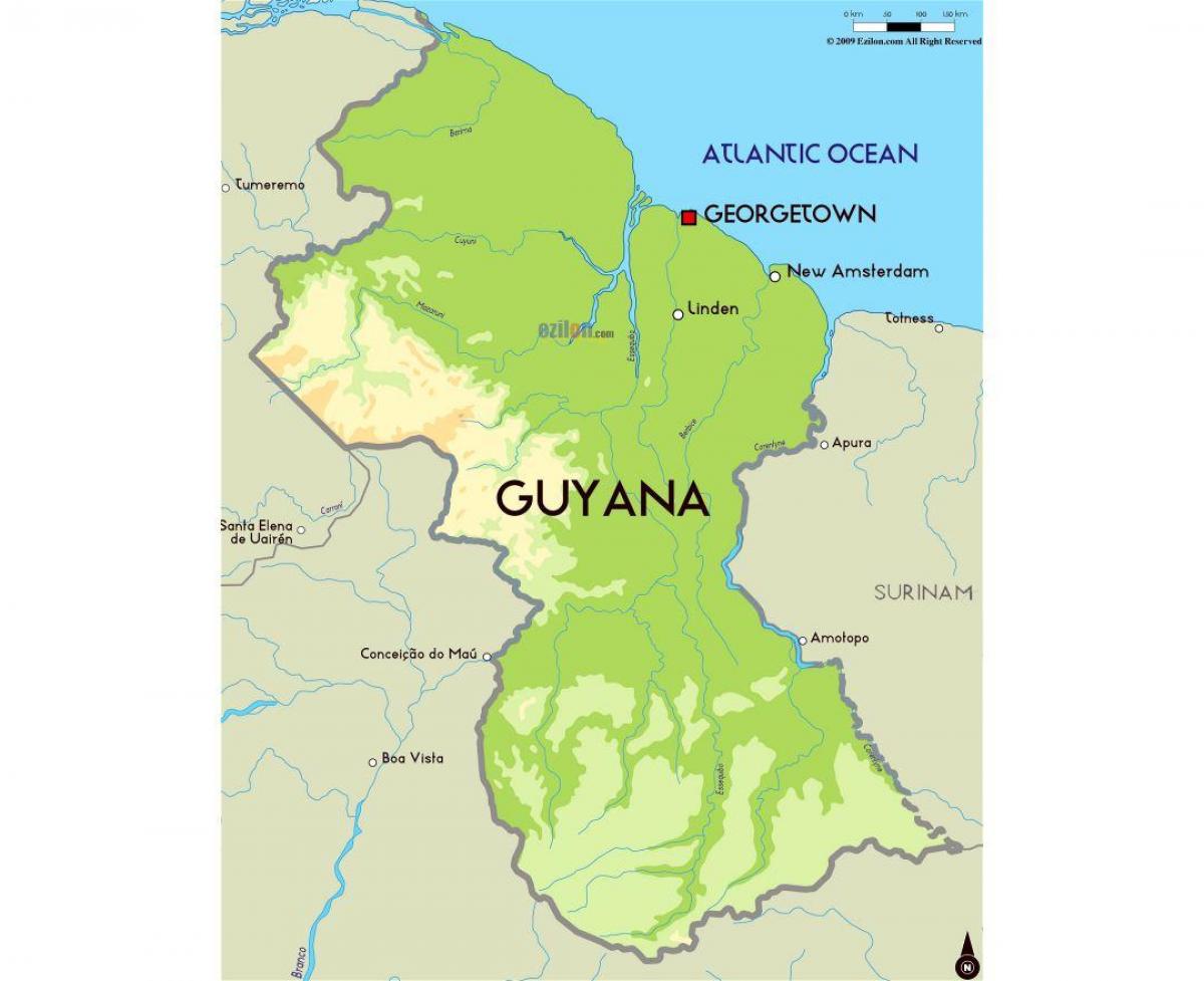 мапа на Гвајана