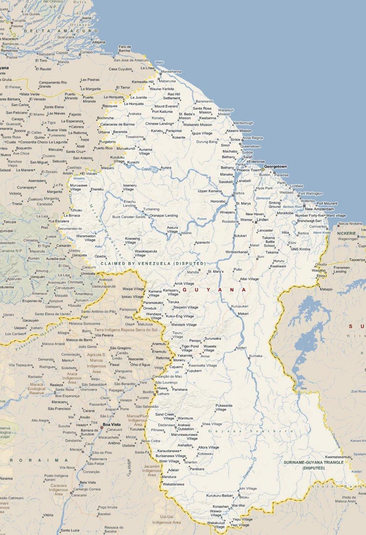 мапа на патот Гвајана