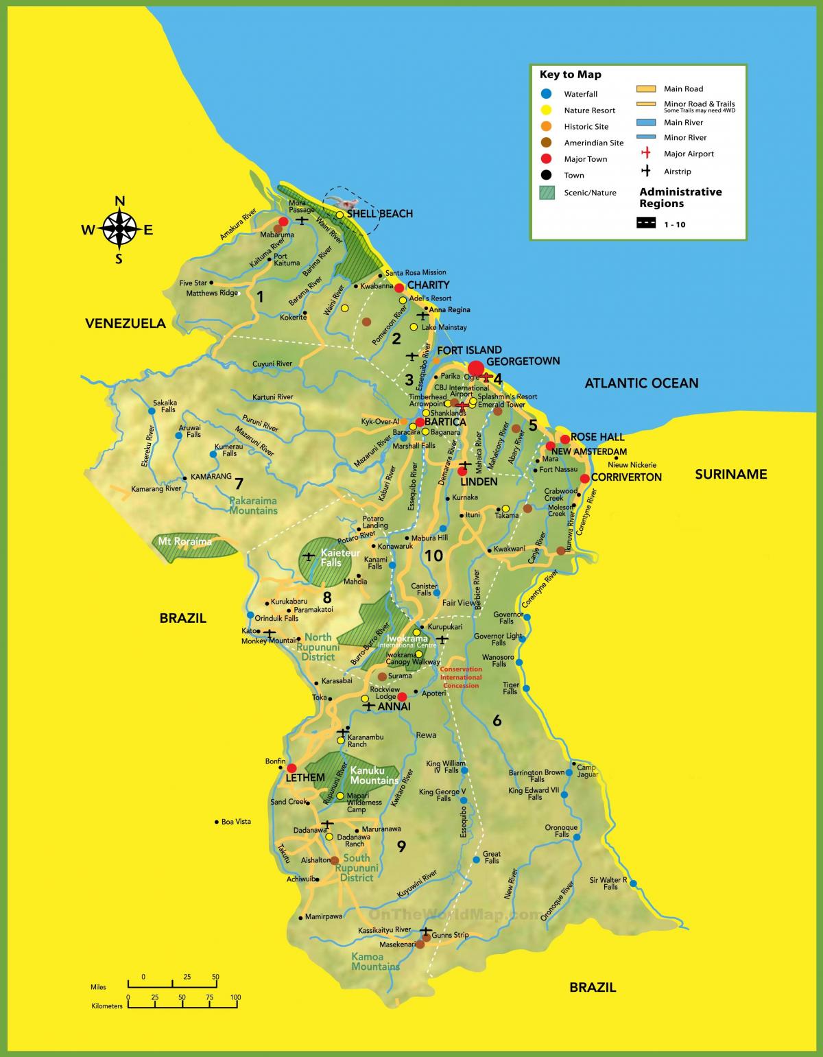 мапата на слика на Гвајана