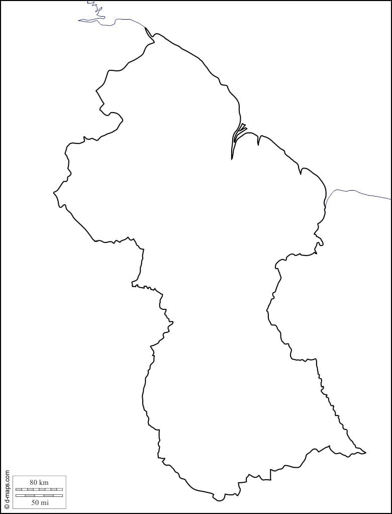 празно карта на Гвајана