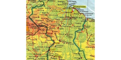 Карта на Гвајана африка
