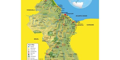 Карта на Гвајана мапа на локација