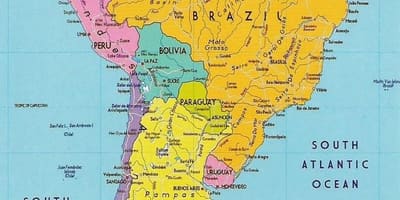 Карта на Гвајана јужна америка 