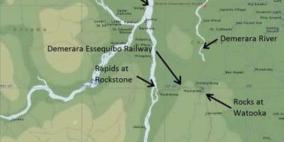 Карта на essequibo брег Гвајана