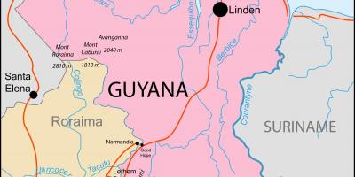Карта на Гвајана локација на светот
