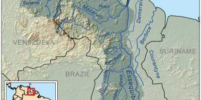 Гвајана реки мапа